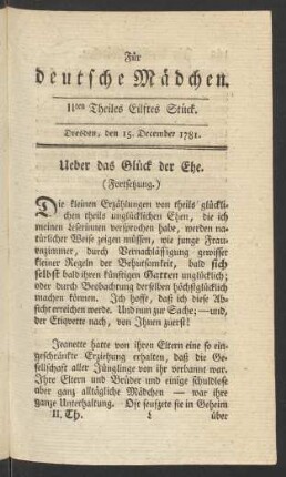IIten Theiles Eilftes Stück