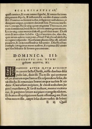 Dominica III. Adventus Do. Evangelium Matth. XI.