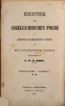 Sprachschatz der angelsächsischen Dichter. 1, A - G