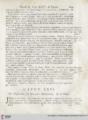 Caput XXVI: De Testiculis seu Ovariis Mulierum, et de Ovis