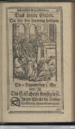 Das dritte Gebot. Du solt den Feyertag heiligen