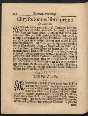 Caput VIII. Von der Tauffe.