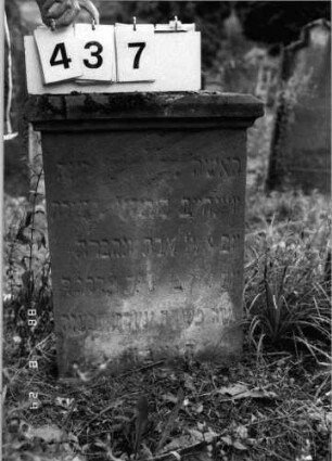 Grabstein 437 (Index: 100095338) Maße HxBxT: 70x47x17 cm: Grabstein 437
