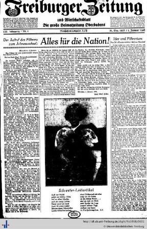 155. Jg.: Freiburger Zeitung