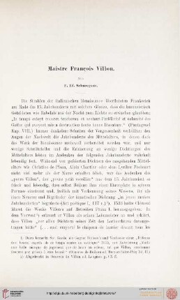 11: Maistre François Villon