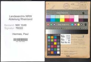 Entnazifizierung Paul Hermes , geb. 04.02.1892 (Kaufmaennischer Angestellter)