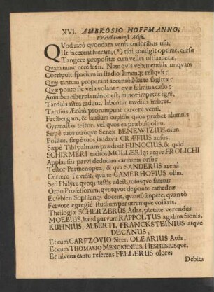 XVI. Ambrosio Hoffmanno, Waldheimensi Misn.