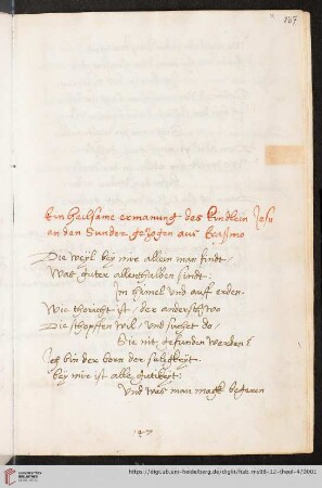 Ein heilsame ermanung des Kindlein Jesu