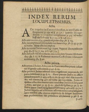 Index Rerum Locupletissimus