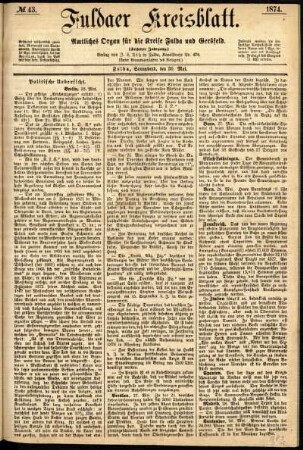 Ausgabe vom Samstag, den 30. Mai 1874.