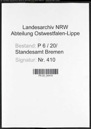 Sterberegister Standesamt Bremen