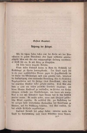 Erstes Capitel. Ursprung des Krieges.