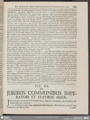 Tit. III. De Juribus Communibus Imperatori Et Statibus Simul