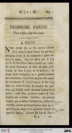Troisieme Partie: Tout edifice doit être beau