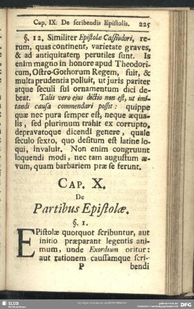 Cap. X. De Partibus Epistolae