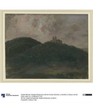 Waldige Berglandschaft mit Klosten Banz bei Lichtenfels in Bayern auf der Höhe