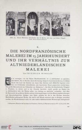 X. Die nordfranzösische Malerei im 15. Jahrhundert und ihr Verhältnis zur altniederländischen Malerei