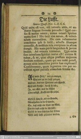 Die Lufft. Seneca Quaest. Nat. L. II. C. 6