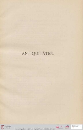 Antiquitäten (Nr. 1 - 1043)