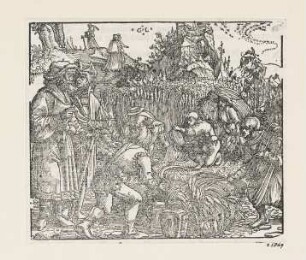 Ruth im Kornfeld, aus: Martin Luther, "Biblia: Das ist: Die gantze heilige Schrifft: Deudsch", Wittenberg 1561, S. 148 recto
