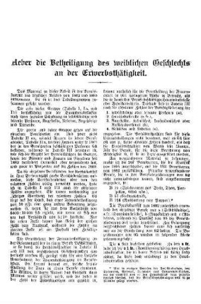 Ueber die Betheiligung ....