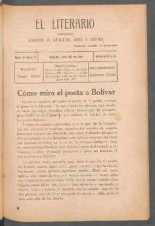 Cómo mira el poeta a Bolívar