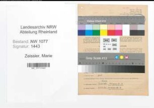 Entnazifizierung Marie Zeissler , geb. 05.09.1894 ()