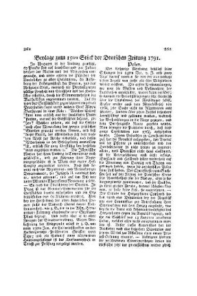 Beylage zum 15ten Stück der Deutschen Zeitung 1791