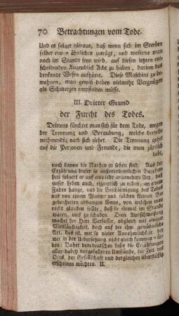 III. Dritter Grund der Furcht des Todes.