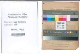 Entnazifizierung Jakob Hacks , geb. 14.04.1896 (Metzger)