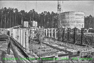 Baustelle der Schnellen Nullenergie Anordnung Karlsruhe (SNEAK), von Südwesten