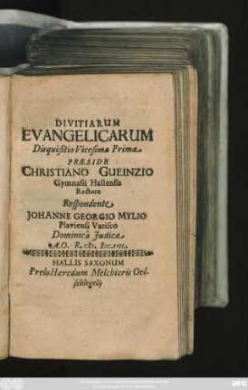 Divitiarum Evangelicarum Disquisitio Vicesima Prima