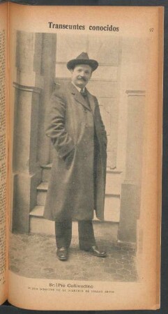 Sr. Pío Collivadino, nuevo director de la Academia de Bellas Artes - [Retrato] : Transeúntes conocidos