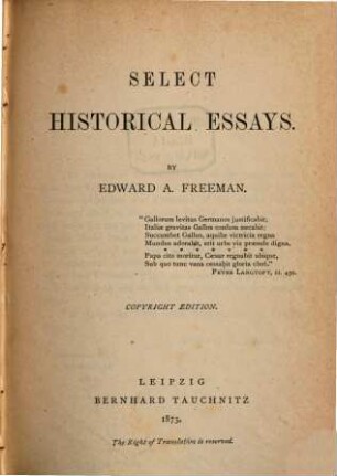 Select historical essays