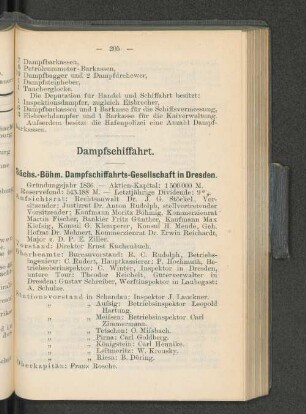 Sächs.-Böhm. Dampfschiffahrts-Gesellschaft in Dresden.