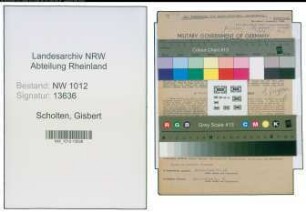 Entnazifizierung Gisbert Scholten , geb. 03.05.1893 (Landwirt)