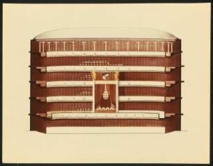 Nationaltheater, München Wiederaufbau: Querschnitt Ansicht Königsloge / Variante b
