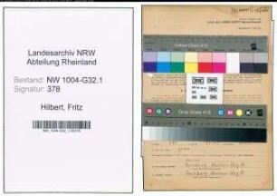Entnazifizierung Fritz Hilbert , geb. 08.06.1892 (Kammermusiker)