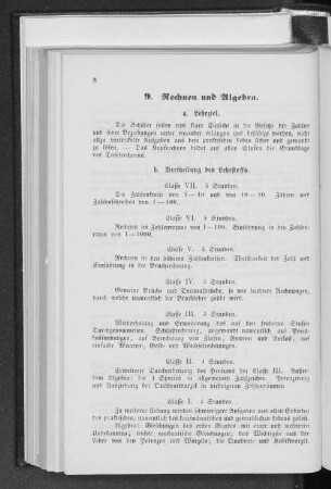 9. Rechnen und Algebra.