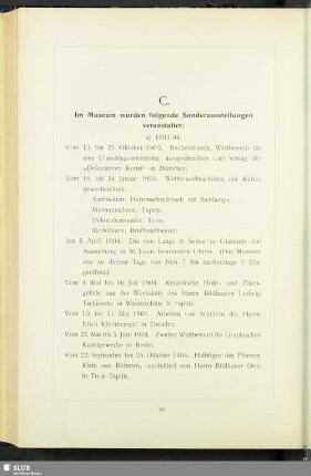 C. Sonderausstellungen