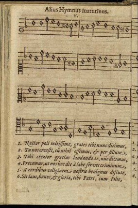 V. Alius Hymnus matutinus.