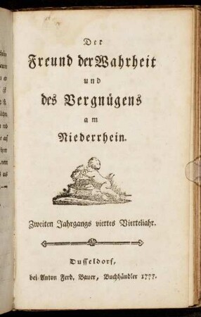 Zweiten Jahrgangs viertes Vierteljahr.