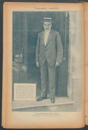 Señor Pantaleón Pérez Gomar, secretario de la legación uruguaya - [Retrato] : Transeúntes conocidos