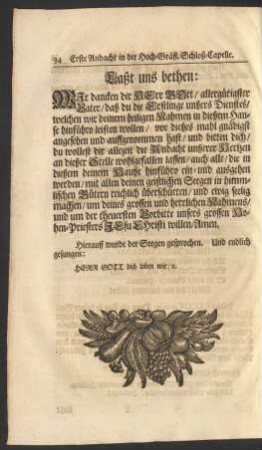 Laßt uns bethen: