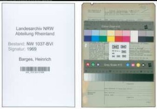 Entnazifizierung Heinrich Barges , geb. 14.04.1901 (Steuerberater)