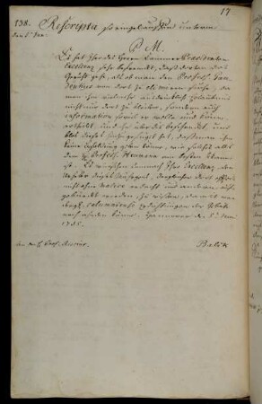 Zerstreuung des Gerüchts über die Amtsenthebung des Professors Gaudio und Anforderung des Namens des Urhebers des Gerüchts.