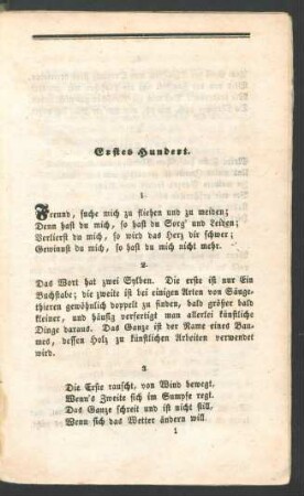 Erstes Hundert.