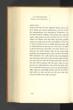 An die Tochter Anna Wandsbeck, den 26. November 1802