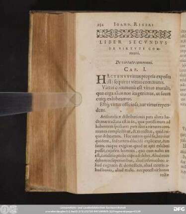 Liber Secundus De Virtute Communi.