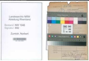 Entnazifizierung Norbert Zumloh , geb. 00.00.0000 ()